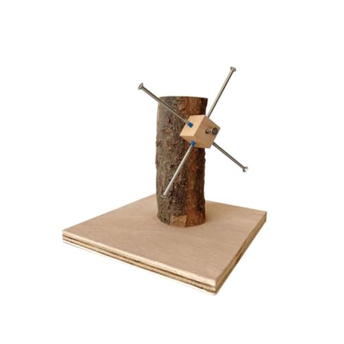 PatPatPet Holzwindmühle Design Kleintier Kauspielzeug für Hamster Gerbils, Mäuse, Ratten, Meerschweinchen, Chinchillas, Kaninchen (16cm) von PatPatPet