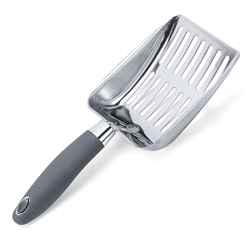 PatPatPet Katzenstreuschaufel Aus Edelstahl, Streusieb Mit Ergonomischem Griff, Katzenkotsieb, Metallsieb PatPatPet Katzenstreuschaufel Aus Edelstahl, Streusieb Mit Ergonomischem Griff, Katzenkotsieb, Metallsieb von PatPatPet