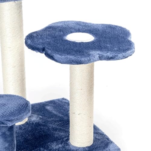 Dreischichtiger Katzenbaum in Blumenform, ideal zum Spielen, Ausruhen und zur Stimulierung der Bewegung der Katze. von Patapalooza