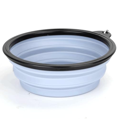 Faltbarer Futternapf für Haustiere, aus Silikon, wasserdicht, tragbar und leicht, ideal für Reisen und Spaziergänge. von Patapalooza