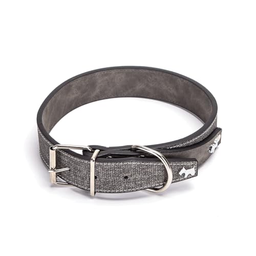 Hundehalsband aus PU-Leder, langlebig und verstellbar, ideal für Spaziergänge und Ausbildung. von Patapalooza