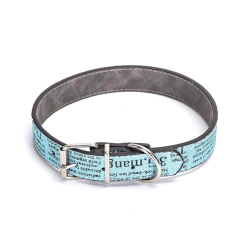 Hundehalsband aus PU-Leder mit aufgedruckten Buchstaben, verstellbar, robust, ideal für Identifikation und Hundestil. von Patapalooza