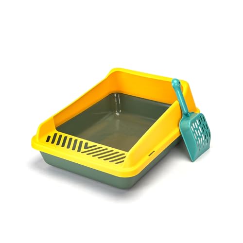 Katzentoilette mit Schaufel, kompaktes Design, einfache Reinigung, Robustes Material, ideal für die Hygiene und den Komfort der Katze. von Patapalooza