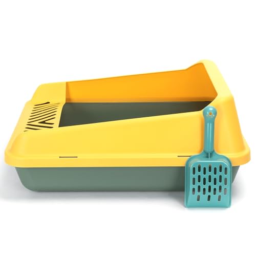 Katzentoilette mit Schaufel, kompaktes Design, einfache Reinigung, Robustes Material, ideal für die Hygiene und den Komfort der Katze. von Patapalooza