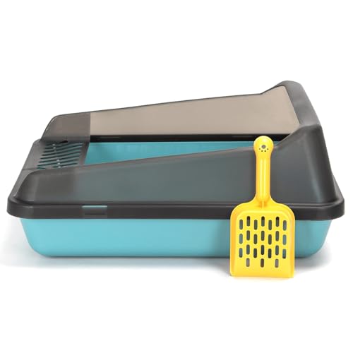 Katzentoilette mit Schaufel, leicht zu reinigen, kompaktes und Robustes Design, ideal für die Hygiene und den Komfort der Katze. von Patapalooza