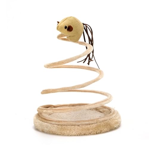 Kratzbaum für Katzen in Beige, inklusive strukturierter Oberfläche, Stabiler Boden und interaktivem Spielzeug; ideal zum Spielen und zur Nagelpflege. Kratzbaum für Katzen in Beige, inklusive strukturierter Oberfläche, Stabiler Boden und interaktivem Spielzeug; ideal zum Spielen und zur Nagelpflege. von Patapalooza