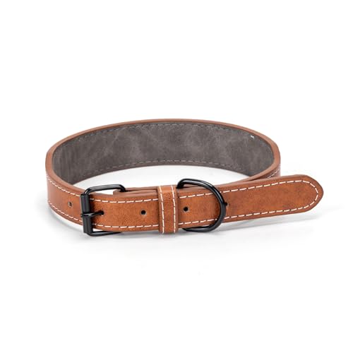 Patapalooza Hundehalsband aus PU-Leder, robust und verstellbar, ideal für Training und Spaziergänge, leicht zu reinigen und langlebig. von Patapalooza
