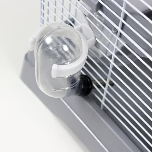 Patapalooza Zweistöckiger Hamsterkäfig, grau, geräumiges Design, leicht zu reinigen, ideal für das Zusammenleben und die Sicherheit Kleiner Nagetiere. von Patapalooza