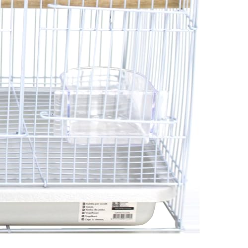 Quadratischer Vogelkäfig, Metallstruktur, Zugang vorne, einfache Reinigung; ideal für kleine Haustiere und Dekoration. von Patapalooza