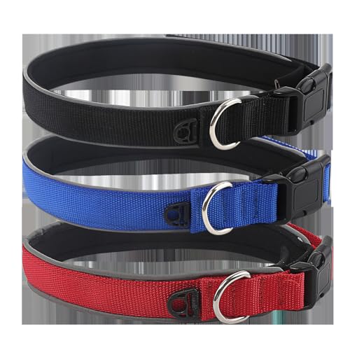 Reflektierendes Hundehalsband aus Stoff, robust, verstellbar, leicht, ideal für Nachtwanderungen und mehr Sicherheit. von Patapalooza