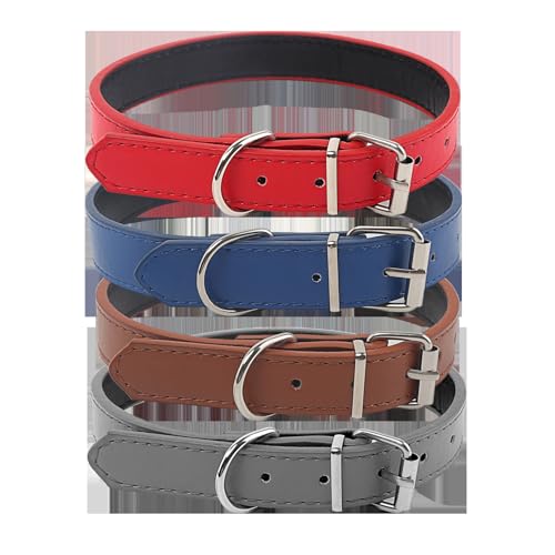 Zweifarbiges Kunstlederhalsband, robust und verstellbar, ideal für Haustiere, den täglichen Gebrauch und Training. von Patapalooza