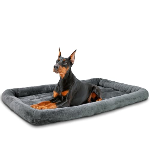 Patas Lague Bolster Jumbo-Hundebett für extra große Hunde, 122 x 76 cm, weiches Schaumstoff-Hundesofa, Haustierbett, maschinenwaschbar, für extra große Hunderassen, Dunkelgrau von Patas Lague