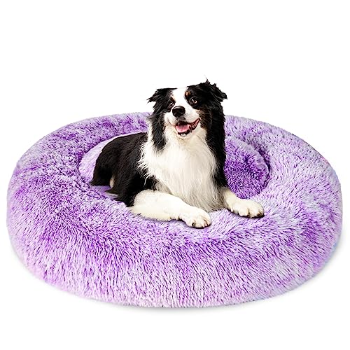Patas Lague Calming XL Hundebett für große Hunde, flauschig, weich, gemütlich, Katzenbett, Kunstfell, Anti-Angst-Plüsch, Donut-Kuschelkuschel, waschbares Haustierbett für alle Jahreszeiten (91,4 cm, Patas Lague Calming XL Hundebett für große Hunde, flauschig, weich, gemütlich, Katzenbett, Kunstfell, Anti-Angst-Plüsch, Donut-Kuschelkuschel, waschbares Haustierbett für alle Jahreszeiten (91,4 cm, von Patas Lague
