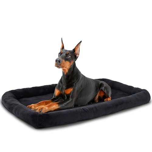 Patas Lague Bolster Jumbo-Hundebett für extra große Hunde, 121,9 x 76,2 cm, weiches Schaumstoff-Hundesofa, Haustierbett, maschinenwaschbar, für extra große Hunderassen, Schwarz von Patas Lague