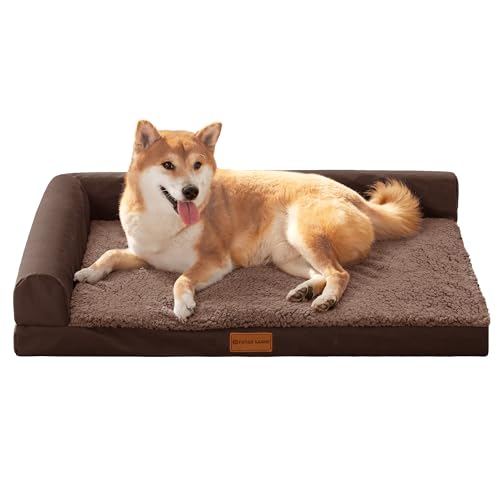 Patas Lague Orthopädisches Hundebett, groß, 91,4 x 61 cm, wasserdicht, L-Nackenrolle, mittelgroße Haustier-Sofabetten mit abnehmbarem, waschbarem Bezug, weiche, bequeme Haustier-Couch-Matte mit Patas Lague Orthopädisches Hundebett, groß, 91,4 x 61 cm, wasserdicht, L-Nackenrolle, mittelgroße Haustier-Sofabetten mit abnehmbarem, waschbarem Bezug, weiche, bequeme Haustier-Couch-Matte mit von Patas Lague