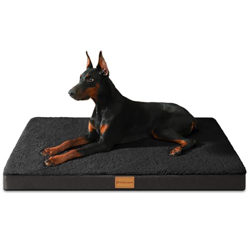 Patas Lague Orthopädisches XL-Hundebett für große Hunde, 106,7 x 71,1 cm, weich, bequem, wasserdicht, Eierkisten-Schaumstoff-Matte mit abnehmbarem, waschbarem Bezug, Schwarz Patas Lague Orthopädisches XL-Hundebett für große Hunde, 106,7 x 71,1 cm, weich, bequem, wasserdicht, Eierkisten-Schaumstoff-Matte mit abnehmbarem, waschbarem Bezug, Schwarz von Patas Lague