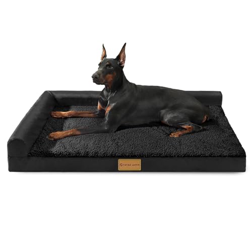 Patas Lague Orthopädisches Hundebett für große Hunde, wasserdicht, L-förmig, großes Haustier-Sofabett mit abnehmbarem, waschbarem Bezug, weiche, bequeme Haustier-Couch-Matte mit rutschfester Patas Lague Orthopädisches Hundebett für große Hunde, wasserdicht, L-förmig, großes Haustier-Sofabett mit abnehmbarem, waschbarem Bezug, weiche, bequeme Haustier-Couch-Matte mit rutschfester von Patas Lague