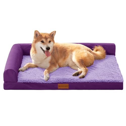 Patas Lague Orthopädisches Hundebett für mittelgroße Hunde, wasserdicht, L-förmig, mittelgroß, mit abnehmbarem, waschbarem Bezug, weiche, bequeme Haustier-Couch-Matte mit rutschfester Unterseite, 76,2 Patas Lague Orthopädisches Hundebett für mittelgroße Hunde, wasserdicht, L-förmig, mittelgroß, mit abnehmbarem, waschbarem Bezug, weiche, bequeme Haustier-Couch-Matte mit rutschfester Unterseite, 76,2 von Patas Lague