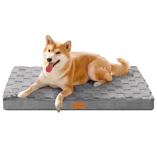 Patas Lague Orthopädisches Hundebett für mittelgroße Hunde, wasserdicht, weich, warm, bequem, Schaumstoff-Matte mit abnehmbarem waschbarem Bezug und rutschfester Unterseite, 76,2 x 50,8 cm, Grau Patas Lague Orthopädisches Hundebett für mittelgroße Hunde, wasserdicht, weich, warm, bequem, Schaumstoff-Matte mit abnehmbarem waschbarem Bezug und rutschfester Unterseite, 76,2 x 50,8 cm, Grau von Patas Lague