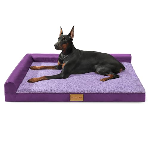 Patas Lague Orthopädisches XL-Hundebett für große Hunde, 106,7 x 71,1 cm, wasserdicht, L-förmig, mit abnehmbarem waschbarem Bezug, weiche, bequeme Haustier-Couch-Matte mit rutschfester Unterseite, Patas Lague Orthopädisches XL-Hundebett für große Hunde, 106,7 x 71,1 cm, wasserdicht, L-förmig, mit abnehmbarem waschbarem Bezug, weiche, bequeme Haustier-Couch-Matte mit rutschfester Unterseite, von Patas Lague
