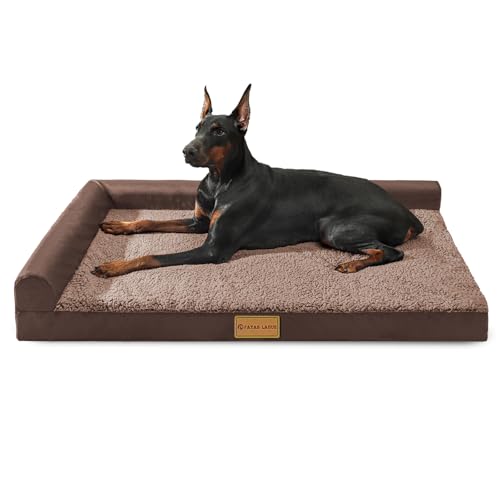 Patas Lague Orthopädisches XL-Hundebett für große Hunde, 106,7 x 71,1 cm, wasserdicht, L-förmig, mit abnehmbarem waschbarem Bezug, weiche, bequeme Haustier-Couch-Matte mit rutschfester Unterseite, Patas Lague Orthopädisches XL-Hundebett für große Hunde, 106,7 x 71,1 cm, wasserdicht, L-förmig, mit abnehmbarem waschbarem Bezug, weiche, bequeme Haustier-Couch-Matte mit rutschfester Unterseite, von Patas Lague