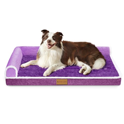Patas Lague Orthopädisches XL-Hundebett für große Hunde, 106,7 x 71,1 cm, wasserdicht, bequem, L-förmig, groß, rutschfest, weich, warm, Haustiersofa, Schlafmatte mit abnehmbarem, waschbarem Bezug, Patas Lague Orthopädisches XL-Hundebett für große Hunde, 106,7 x 71,1 cm, wasserdicht, bequem, L-förmig, groß, rutschfest, weich, warm, Haustiersofa, Schlafmatte mit abnehmbarem, waschbarem Bezug, von Patas Lague