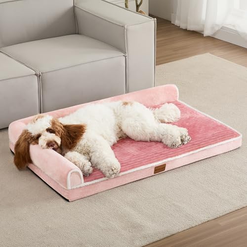Patas Lague Orthopädisches XL-Hundebett für große Hunde, 106,7 x 71,1 cm, wasserdicht, bequem, L-förmig, groß, rutschfest, weich, warm, Haustiersofa, Schlafmatte mit abnehmbarem, waschbarem Bezug, Patas Lague Orthopädisches XL-Hundebett für große Hunde, 106,7 x 71,1 cm, wasserdicht, bequem, L-förmig, groß, rutschfest, weich, warm, Haustiersofa, Schlafmatte mit abnehmbarem, waschbarem Bezug, von Patas Lague