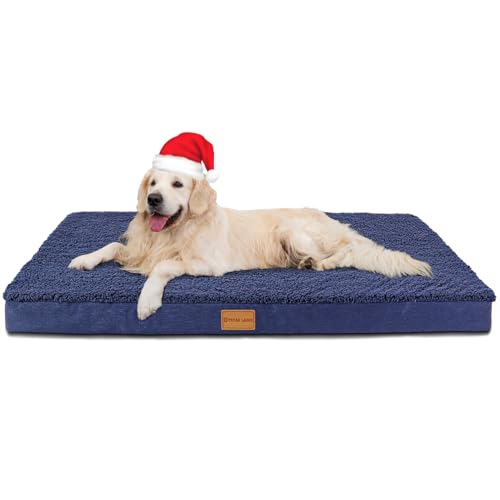 Patas Lague Orthopädisches XXL-Hundebett für extra große Hunde, 121,9 x 76,2 cm, Eierkarton-Schaumstoff, große und große Hundebetten mit abnehmbarem waschbarem Bezug, wasserdichte Haustierbett-Matte, von Patas Lague