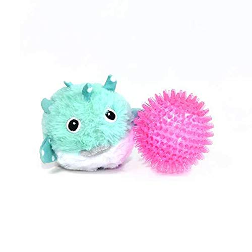 Patchwork Pet Pricklets Puffer Fish Premium Hundespielzeug Plüsch Interaktiv Abnehmbarer Stachelball von Patchwork Pet