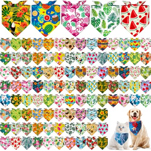 Paterr Hundehalstücher, weich, dreieckig, verstellbar, waschbar, für kleine und mittelgroße Hunde, Welpen, Katzen, 100 Stück von Paterr