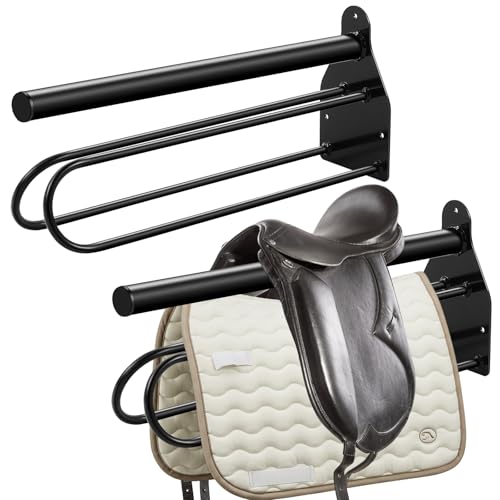 Paterr Sattelständer, Wandhalterung, Sattelständer, Pad-Rack, Aufbewahrung für englische Westernpferde, Deckenstall, Zubehör, Schwarz, Rundrohr, 2 Stück Paterr Sattelständer, Wandhalterung, Sattelständer, Pad-Rack, Aufbewahrung für englische Westernpferde, Deckenstall, Zubehör, Schwarz, Rundrohr, 2 Stück von Paterr