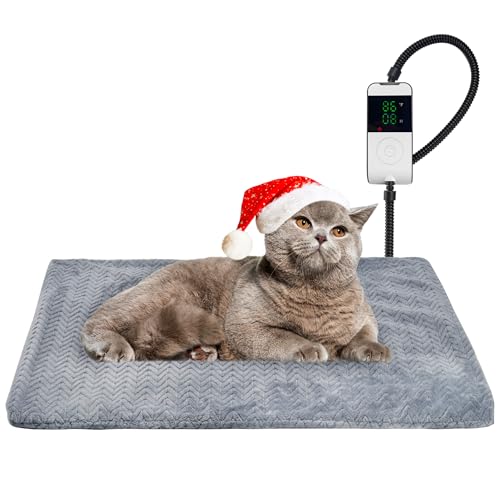 PatiencET Beheiztes Katzenbett, 45,7 x 71,1 cm, temperaturverstellbar, mit Timer für den Innenbereich, Haustier-Heizkissen für Katzen, Hunde, Katzenwärmkissen mit Metallen, kaufeste Schnur PatiencET Beheiztes Katzenbett, 45,7 x 71,1 cm, temperaturverstellbar, mit Timer für den Innenbereich, Haustier-Heizkissen für Katzen, Hunde, Katzenwärmkissen mit Metallen, kaufeste Schnur von PatiencET