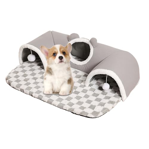 Patifirst Katzen Tunnel Bett, Kätzchen Bett Tunnel Für Wohnungskatzen, Schlafmatte Nest Interaktives Spielzeug Wohnzimmer Deko Für Kleintiere Winter von Patifirst