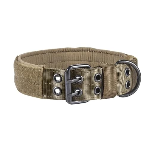 Großes Hundehalsband, verschleißfest, taktische Outdoor-Halsbänder für mittelgroße und große Hunde (L, Beige) von Patitas Shop