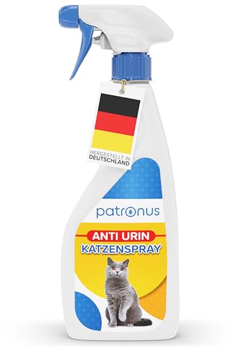 Katzen-Abwehrspray gegen Urinieren & Kratzen 500ml - Fernhaltespray für Innen gegen Katzen mit Sofort- & Langzeitwirkung - inkl. Knabberschutz - hochwirksam von Patronus