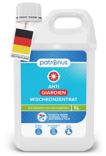 Patronus Giardien-Wischkonzentrat für Haustiere zur Desinfektion von Fußböden - 5 Liter Desinfektionsmittel zur Reinigung von Oberflächen gegen Giardien, Viren, Bakterien & Pilze von Patronus