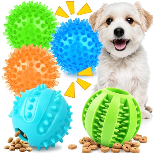 PatsFran Welpenspielzeug, 5 Stück, interaktives Hundespielzeug, 6,3 cm, quietschende Hundebälle und Leckerli-Bälle, Kauspielzeug für kleine bis mittelgroße Hunde, Zahnen und Intellekt-Training PatsFran Welpenspielzeug, 5 Stück, interaktives Hundespielzeug, 6,3 cm, quietschende Hundebälle und Leckerli-Bälle, Kauspielzeug für kleine bis mittelgroße Hunde, Zahnen und Intellekt-Training von PatsFran