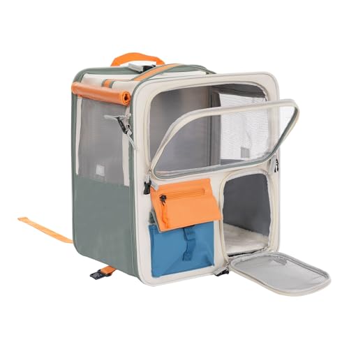 Rollende Haustier-Rucksack,Höhe 47-91cm Kann als Rucksack oder Rollenden Gepäckträger,Hunderucksack Mit Rädern Hunderucksack Tragbar Katzenrucksack,Tragfähigkeit 12.5kg(Katzen), 5kg(Hund) von PattenlLevi