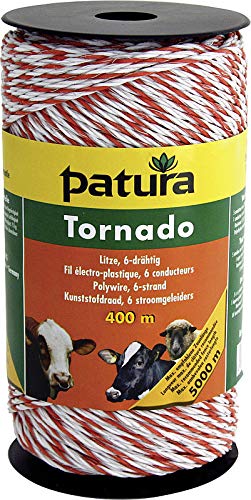 Patura Tornado Litze, 400 m Rolle, weiss-orange 5 Niro 0,20 mm, 1 Cu 0,30 mm von Patura