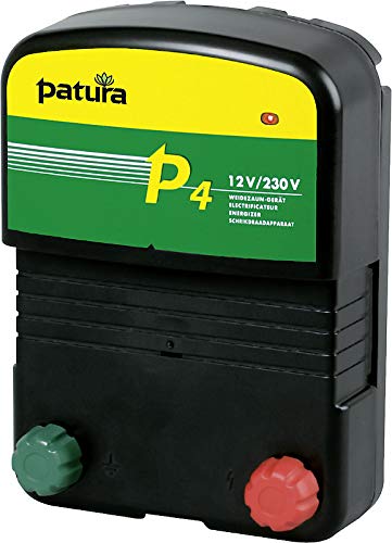 Patura Weidezaungerät P 4-12 Volt/230 Volt - 3 Joule Entladeenergie für Wildabwehr, Robuste Tiere & Hengstweiden - inkl. 230 Volt Netzteil und Akkuanschlusskabel - mit Tiefentladeschutz von Patura