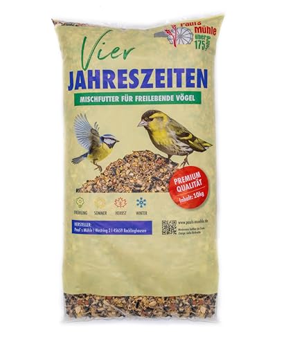 Paul´s Mühle Wildvogelfutter, Ganzjahresfutter für Wildvögel, 4-Jahreszeiten, 10 kg von Paul´s Mühle