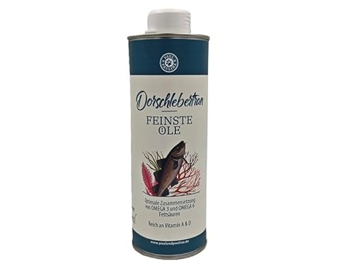 Paul & Paulina Dorschlebertran 250ml I Einzelfuttermittel für Hunde und Katzen I Optimale Zusammensetzung von Omega 3 und Omega 6 Fettsäuren von Paul & Paulina