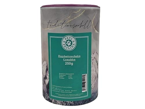 Paul & Paulina Hagebuttenschalen gemahlen 250g I Einzelfuttermittel für Hunde und Katzen I hoher Vitamin C Gehalt von Paul & Paulina