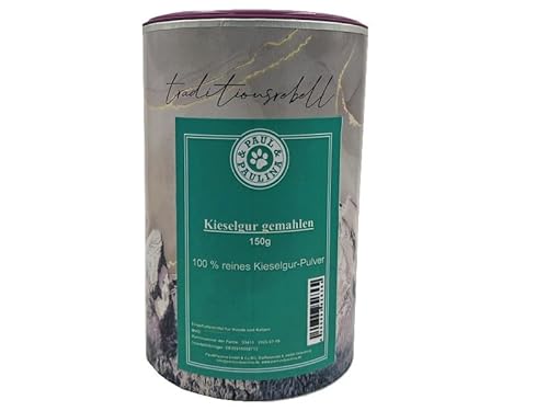 Paul & Paulina Kieselgur gemahlen 150g I Kieselerde Einzelfuttermittel für Hunde und Katzen I Auch zur Fellpflege bei Floh und Milbenbefall von Paul & Paulina