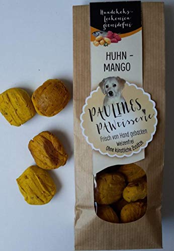 Paulines Pawtisserie Huhn mit Mango, 100 g von Paulines Pawtisserie