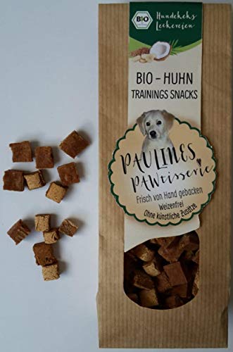 Paulines Pawtisserie Trainings Snacks Huhn Bio, 100 g von Paulines Pawtisserie