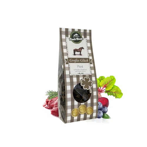 Pauls Beute Großes Glück Pferd | 500g | Getreidefreie Hundeleckerli | 85% Pferdefleisch mit Roter Beete, Heidelbeere & Oregano | Natürliche Hunde Snacks | Luftgetrocknet | Ohne Zusätze Pauls Beute Großes Glück Pferd | 500g | Getreidefreie Hundeleckerli | 85% Pferdefleisch mit Roter Beete, Heidelbeere & Oregano | Natürliche Hunde Snacks | Luftgetrocknet | Ohne Zusätze von Pauls Beute