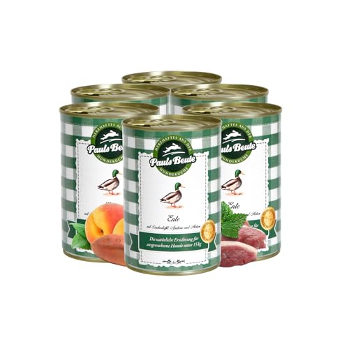Pauls Beute Hochwertiges Hundefutter Nass | Single-Protein Ente 62% | 6 x 400g | Mit Süßkartoffel & Aprikose | Getreidefreies Nassfutter für ausgewachsene Hunde | Ohne Zusätze | Leicht verdaulich Pauls Beute Hochwertiges Hundefutter Nass | Single-Protein Ente 62% | 6 x 400g | Mit Süßkartoffel & Aprikose | Getreidefreies Nassfutter für ausgewachsene Hunde | Ohne Zusätze | Leicht verdaulich von Pauls Beute