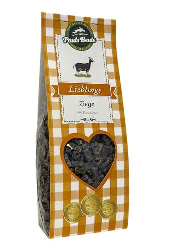 Pauls Beute Lieblinge Ziege | Hundeleckerli von der Ziege | 500g | 98% Ziegenfleisch | Getreidefreie Hunde Snacks mit Apfel & Meersalz | Ideale Belohnung für Training & Zwischendurch | Ohne Zusätze von Pauls Beute