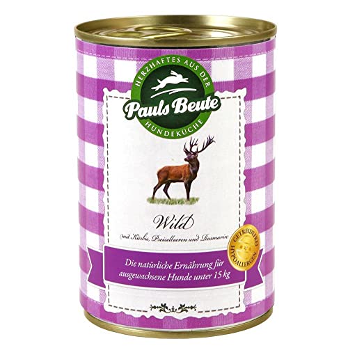 Pauls Beute Set, 8X 400g Dosen gemischt je 1x Pferd Ziege Huhn Ente Rind Lamm Wild Pute von Pauls Beute